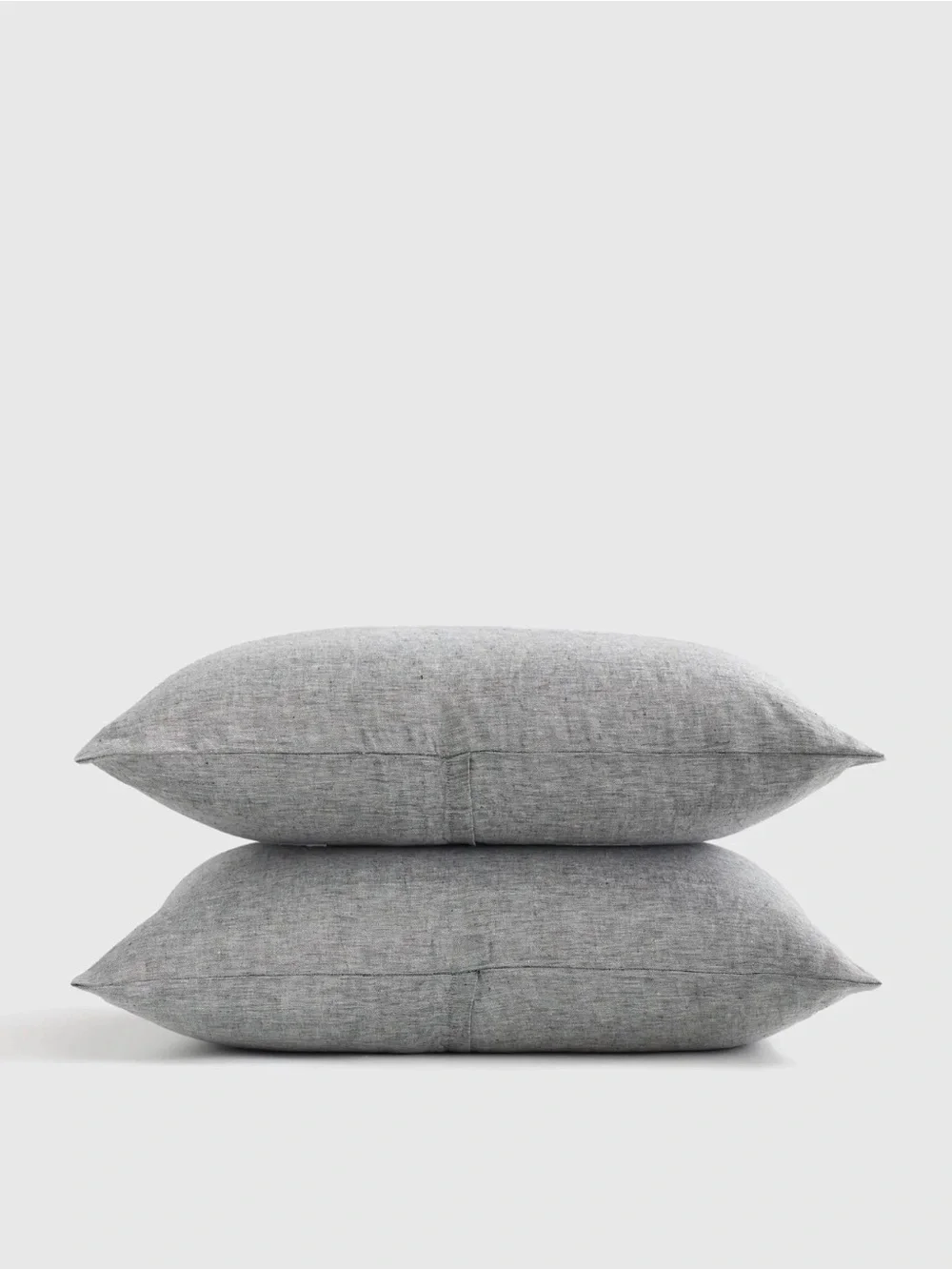 Quince European Linen Sham Set, Standard, Chamrcoal Chambray